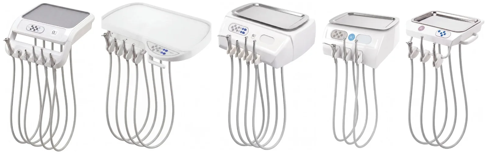 Los cinco módulos American Dental lado a lado a escala: 6A Neo, 4B Classic, 4A Classic, 3A Classic y 3B Classic