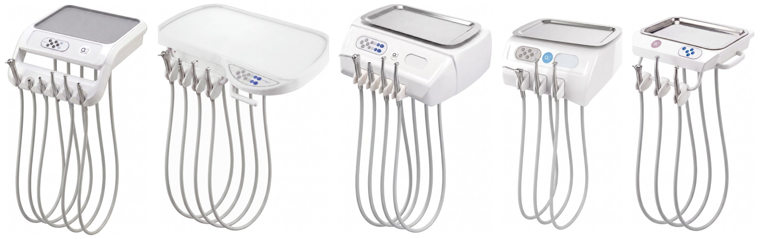 Los cinco módulos American Dental lado a lado a escala: 6A Neo, 4B Classic, 4A Classic, 3A Classic y 3B Classic